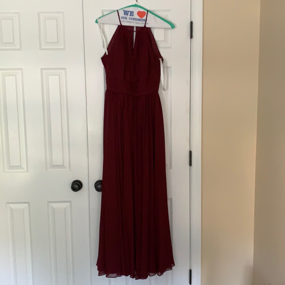 Red gown bridesmaids dress